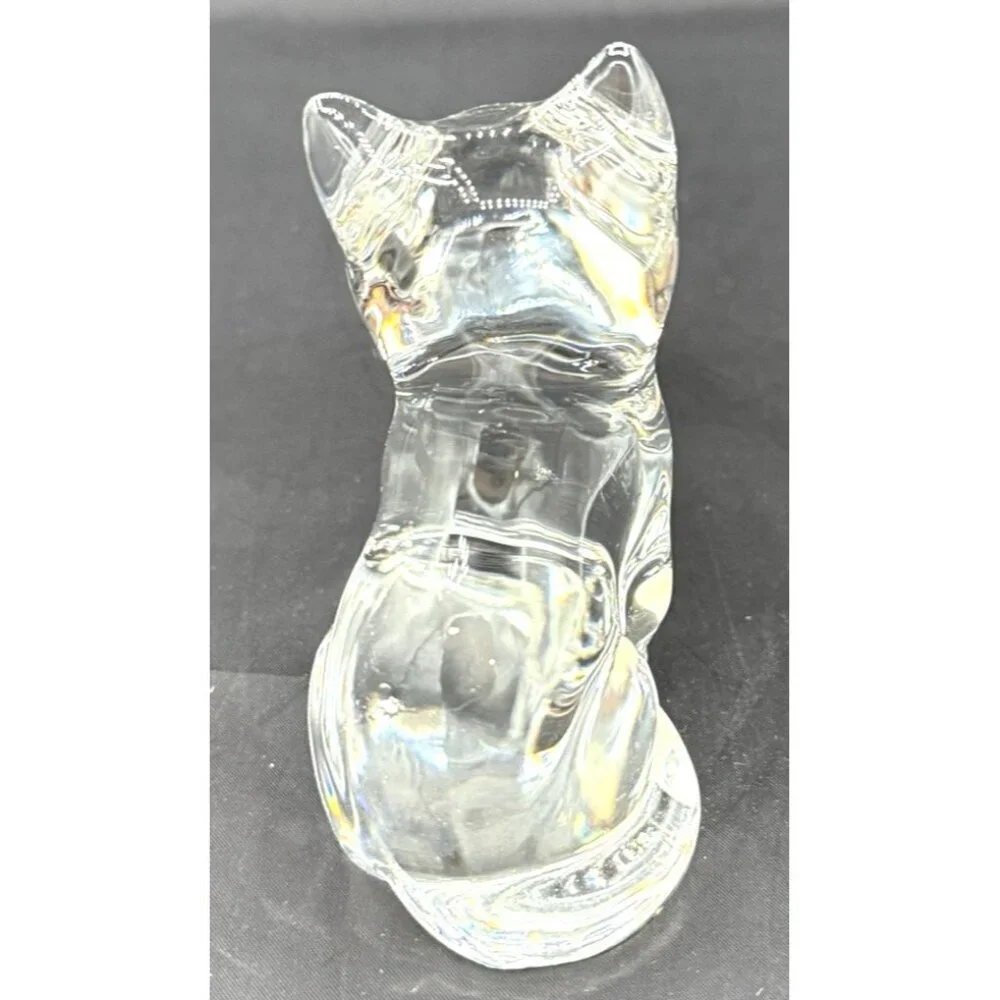 Princess House 24% Lead Crystal Paperweight -Kitten Cat Figurine Original Box